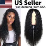 Long Wavy Black Partial Lace Wig with Semi Synthetic Hair Fibers