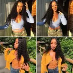 Long Wavy Black Partial Lace Wig with Semi Synthetic Hair Fibers - Image 3
