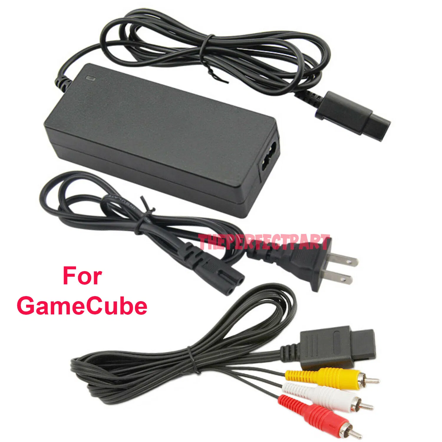 AC Power Adapter and AV Cable Bundle Compatible with Nintendo GameCube