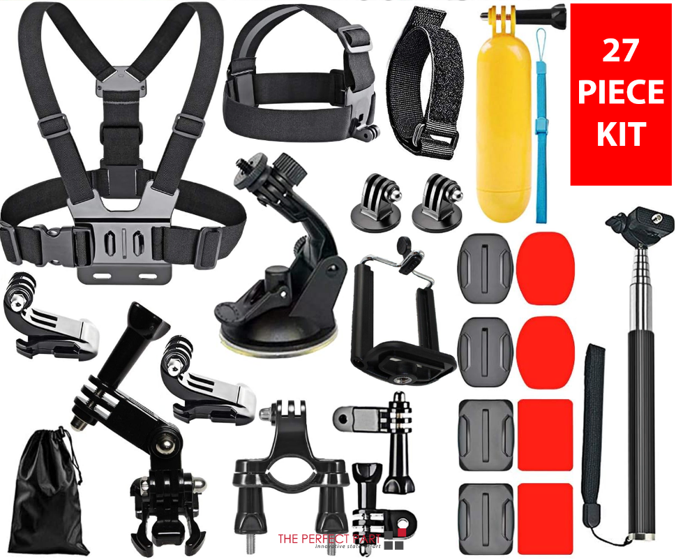Action Camera Mount Accessory Kit Compatible with GoPro Hero 6-11 SJCAM Xiaomi