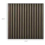 HOMCOM Acoustic Panels 4-Pack, 24 Inchx24 Inch Brown Wood Panels, Sound Absorbing, Slat Wall for Wall Decor - Image 3