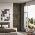 HOMCOM Acoustic Panels 4-Pack, 24 Inchx24 Inch Brown Wood Panels, Sound Absorbing, Slat Wall for Wall Decor - Image 7
