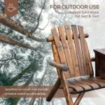 Outsunny Adirondack Double Chair Loveseat with Ice Bucket, Wooden Rustic Outdoor Patio Furniture, Weather-Resistant - Image 6