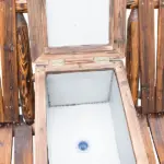 Outsunny Adirondack Double Chair Loveseat with Ice Bucket, Wooden Rustic Outdoor Patio Furniture, Weather-Resistant - Image 8