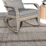 Adirondack Rocking Chair Outdoor Wicker High Back Seat Cushion Pillow Porch Balcony Gray - Image 9