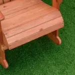 Adirondack Rocking Chair, with Slatted Wooden Design, Fanned Back, Ergonomic Armrests, Classic Rustic Style, for Patio, Teak - Image 12