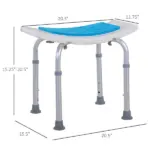 6 Level Adjustable Non Slip Shower Stool with Hand Shower Holder, Blue - Image 3