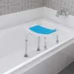 6 Level Adjustable Non Slip Shower Stool with Hand Shower Holder, Blue - Image 9