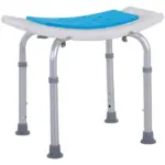6 Level Adjustable Non Slip Shower Stool with Hand Shower Holder, Blue - Image 10