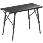 Outsunny Adjustable Height Folding Picnic Table with Removable Plates, Aluminum Camping Table, Black - Image 11