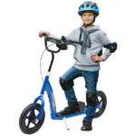 HOMCOM Adjustable Height Kick Scooter for Kids 5-12, Non-Slip Footplate, Big Wheels, Rear Brake, Blue - Image 11