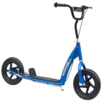 HOMCOM Adjustable Height Kick Scooter for Kids 5-12, Non-Slip Footplate, Big Wheels, Rear Brake, Blue