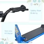 HOMCOM Adjustable Height Kick Scooter for Kids 5-12, Non-Slip Footplate, Big Wheels, Rear Brake, Blue - Image 5