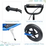 HOMCOM Adjustable Height Kick Scooter for Kids 5-12, Non-Slip Footplate, Big Wheels, Rear Brake, Blue - Image 7