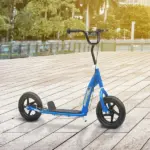 HOMCOM Adjustable Height Kick Scooter for Kids 5-12, Non-Slip Footplate, Big Wheels, Rear Brake, Blue - Image 10