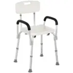 HOMCOM Adjustable Shower Chair with Armrests Suction Feet and 300 lb Capacity White - Image 11