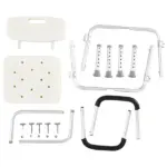 HOMCOM Adjustable Shower Chair with Armrests Suction Feet and 300 lb Capacity White - Image 9