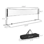 Soozier Adjustable Outdoor Game Set with Net for Badminton, Volleyball, Pickleball, Beach and Driveway Fun - Image 3