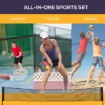 Soozier Adjustable Outdoor Game Set with Net for Badminton, Volleyball, Pickleball, Beach and Driveway Fun - Image 4
