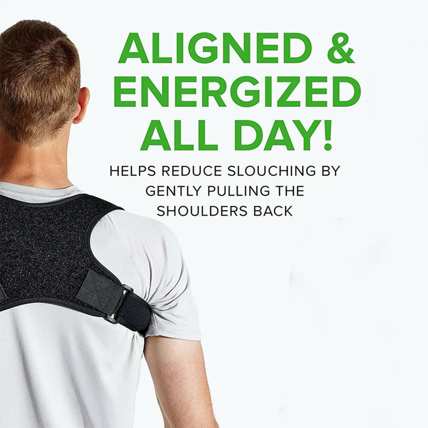 Nylon Spandex Posture Corrector Back and Shoulder Support Brace 30 to 43 Inch