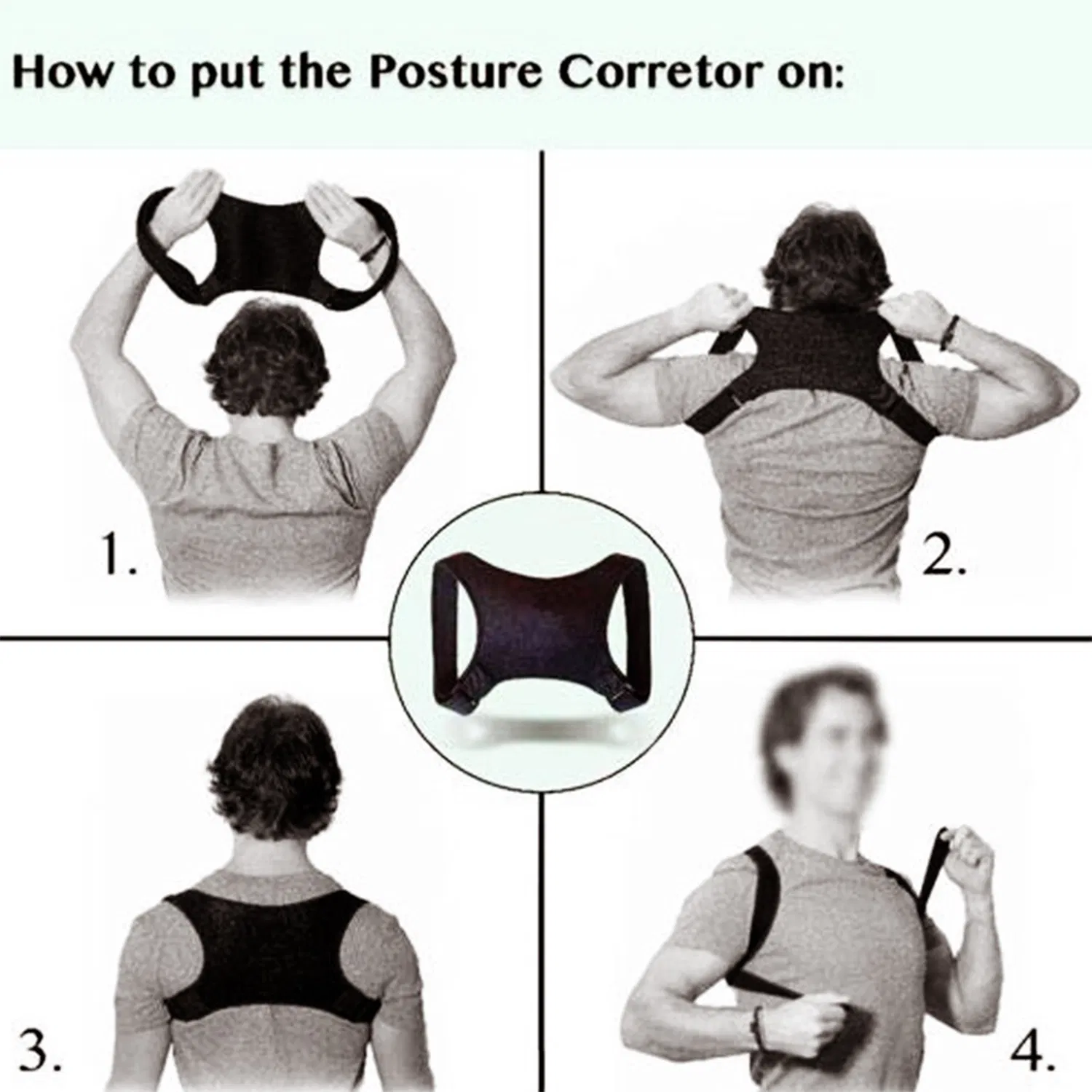 Nylon Spandex Posture Corrector Back and Shoulder Support Brace 30 to 43 Inch