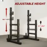Soozier Adjustable Squat Rack, 660lbs Multi-Functional Bench Press Rack for Weight Lifting Home Gym Strength Training, Black - Image 5