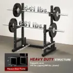 Soozier Adjustable Squat Rack, 660lbs Multi-Functional Bench Press Rack for Weight Lifting Home Gym Strength Training, Black - Image 6