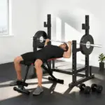 Soozier Adjustable Squat Rack, 660lbs Multi-Functional Bench Press Rack for Weight Lifting Home Gym Strength Training, Black - Image 10