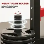 Soozier Adjustable Squat Rack, 660lbs Multi-Functional Bench Press Rack for Weight Lifting Home Gym Strength Training, Red - Image 7