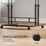 HOMCOM Adjustable Standing Desk with Power Outlets, Stand Up Desk with Tiltable Tabletop, Wheels, Shelf, for Home Office, Black - Image 6