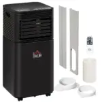 HOMCOM Air Conditioner 10000BTU AC Unit Cools Dehumidify Fan Modes Remote 24H Timer Black