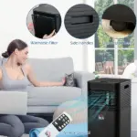 HOMCOM Air Conditioner 10000BTU AC Unit Cools Dehumidify Fan Modes Remote 24H Timer Black - Image 6