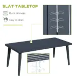 Outsunny Aluminum Patio Furniture Set, 4-Piece, Dark Grey, Loveseat, Armchairs, Coffee Table - Image 7