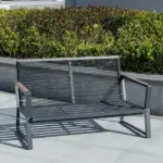 Outsunny Aluminum Patio Furniture Set, 4-Piece, Dark Grey, Loveseat, Armchairs, Coffee Table - Image 8