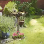 Antique Bronze Birdbath 32" with Planter Pedestal and Bird Statues Garden Decor - Image 2