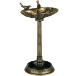 Antique Bronze Birdbath 32" with Planter Pedestal and Bird Statues Garden Decor - Image 12