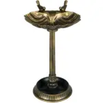 Antique Bronze Birdbath 32" with Planter Pedestal and Bird Statues Garden Decor