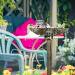 Antique Bronze Birdbath 32" with Planter Pedestal and Bird Statues Garden Decor - Image 10
