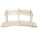 Arched Garden Passage 7.5ft Fir Wood Bridge with Safety Rails for Backyards - Image 11