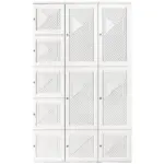 HOMCOM Armoire Foldable White Portable Closet Wardrobe with Cube Storage Hanging Rods Magnet Doors Clothes Organizer - Image 11