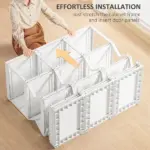 HOMCOM Armoire Foldable White Portable Closet Wardrobe with Cube Storage Hanging Rods Magnet Doors Clothes Organizer - Image 5