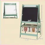 Art Easel for Kids with Paper Roll, 3 in 1 Toddler Painting Easel with Blackboard, Whiteboard, Storage Baskets, Green - Image 3