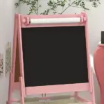 Art Easel for Kids with Paper Roll, Blackboard, Whiteboard, Storage, Pink - Image 9
