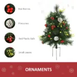 HOMCOM Artificial Christmas Trees 2-Pack Slim with 24 Warm White Lights Green Holiday Decor - Image 8