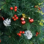HOMCOM Artificial Christmas Trees 2-Pack Slim with 24 Warm White Lights Green Holiday Decor - Image 9