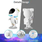 Astronaut Galaxy Nebula Star Projector with Remote and Timer - Image 2