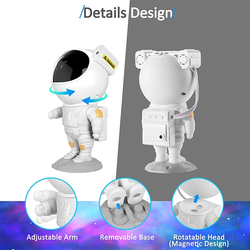 Astronaut Galaxy Nebula Star Projector with Remote and Timer