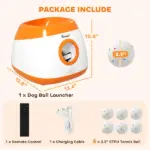 PawHut Automatic Dog Ball Launcher with 26-79 Ft Distance, Automatic Ball Launcher for Medium and Large Dogs, Orange - Image 3