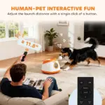 PawHut Automatic Dog Ball Launcher with 26-79 Ft Distance, Automatic Ball Launcher for Medium and Large Dogs, Orange - Image 7