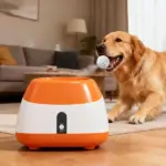 PawHut Automatic Dog Ball Launcher with 26-79 Ft Distance, Automatic Ball Launcher for Medium and Large Dogs, Orange - Image 9